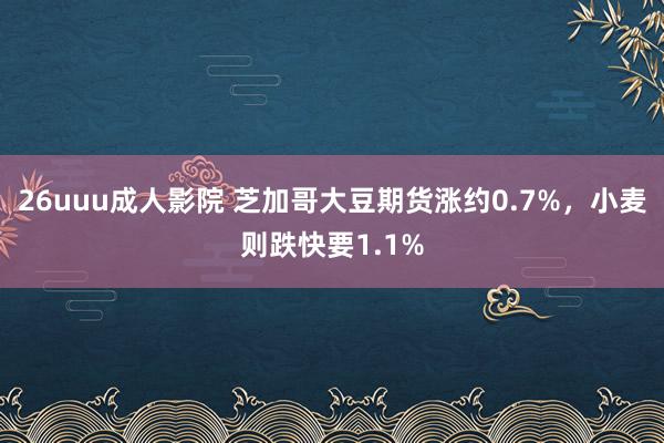 26uuu成人影院 芝加哥大豆期货涨约0.7%，小麦则跌快要1.1%