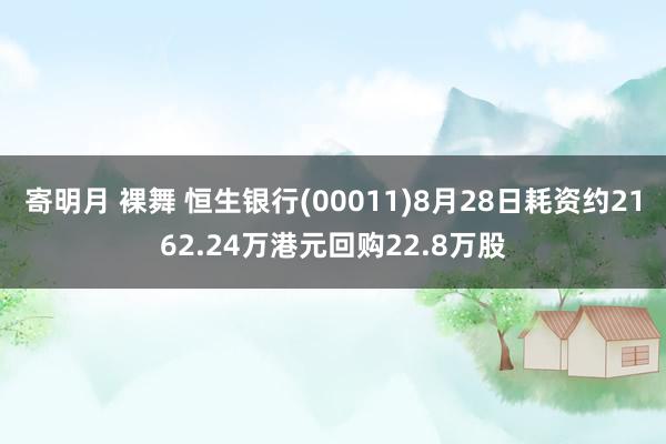 寄明月 裸舞 恒生银行(00011)8月28日耗资约2162.24万港元回购22.8万股