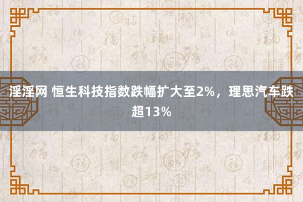 淫淫网 恒生科技指数跌幅扩大至2%，理思汽车跌超13%