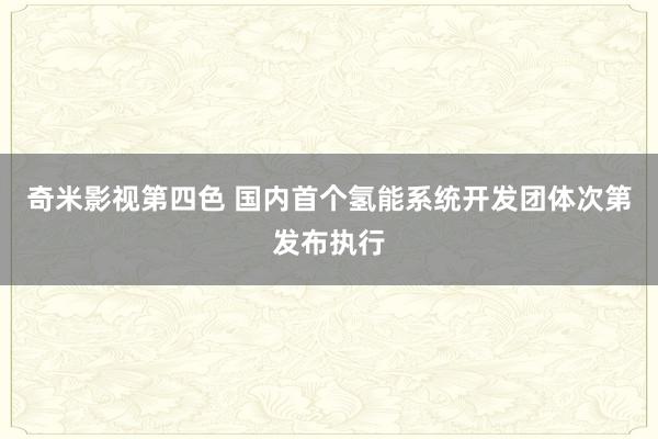 奇米影视第四色 国内首个氢能系统开发团体次第发布执行